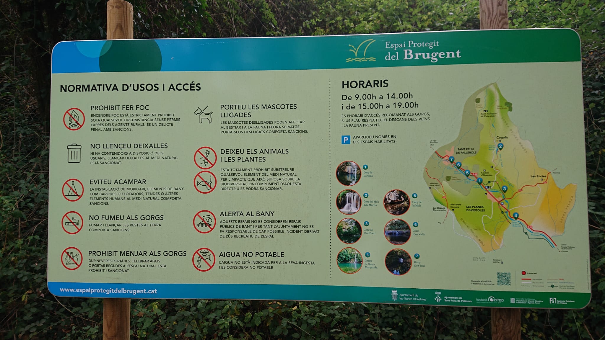 Normativa de uso espai protegit del Brugent