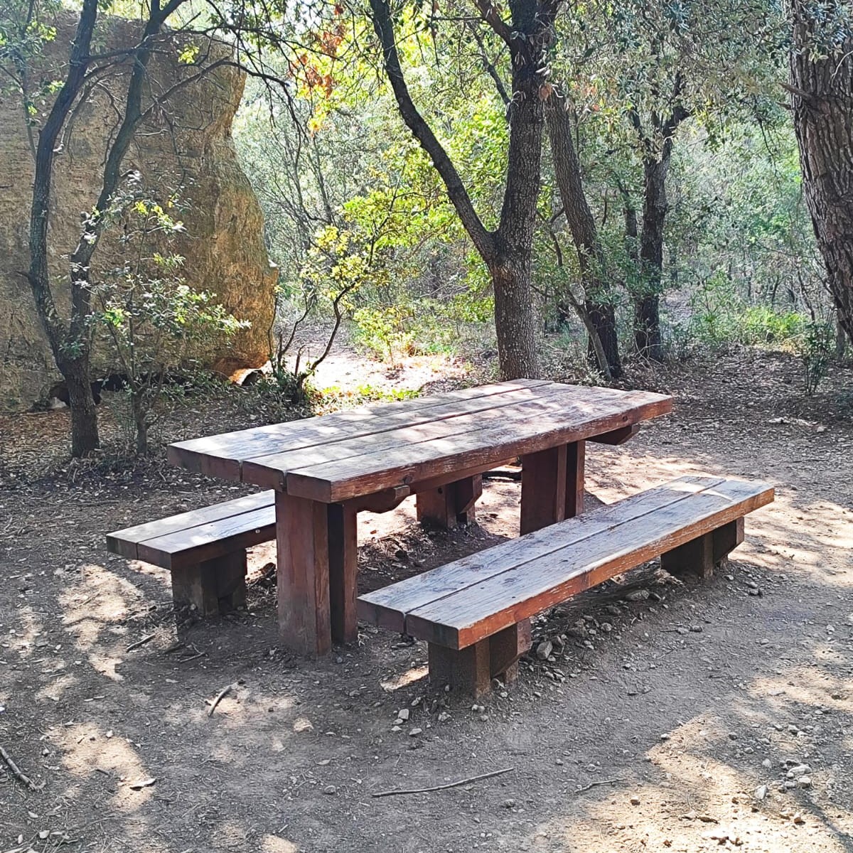 Mesa de picnic en Mont ral niu de laliga tarragona