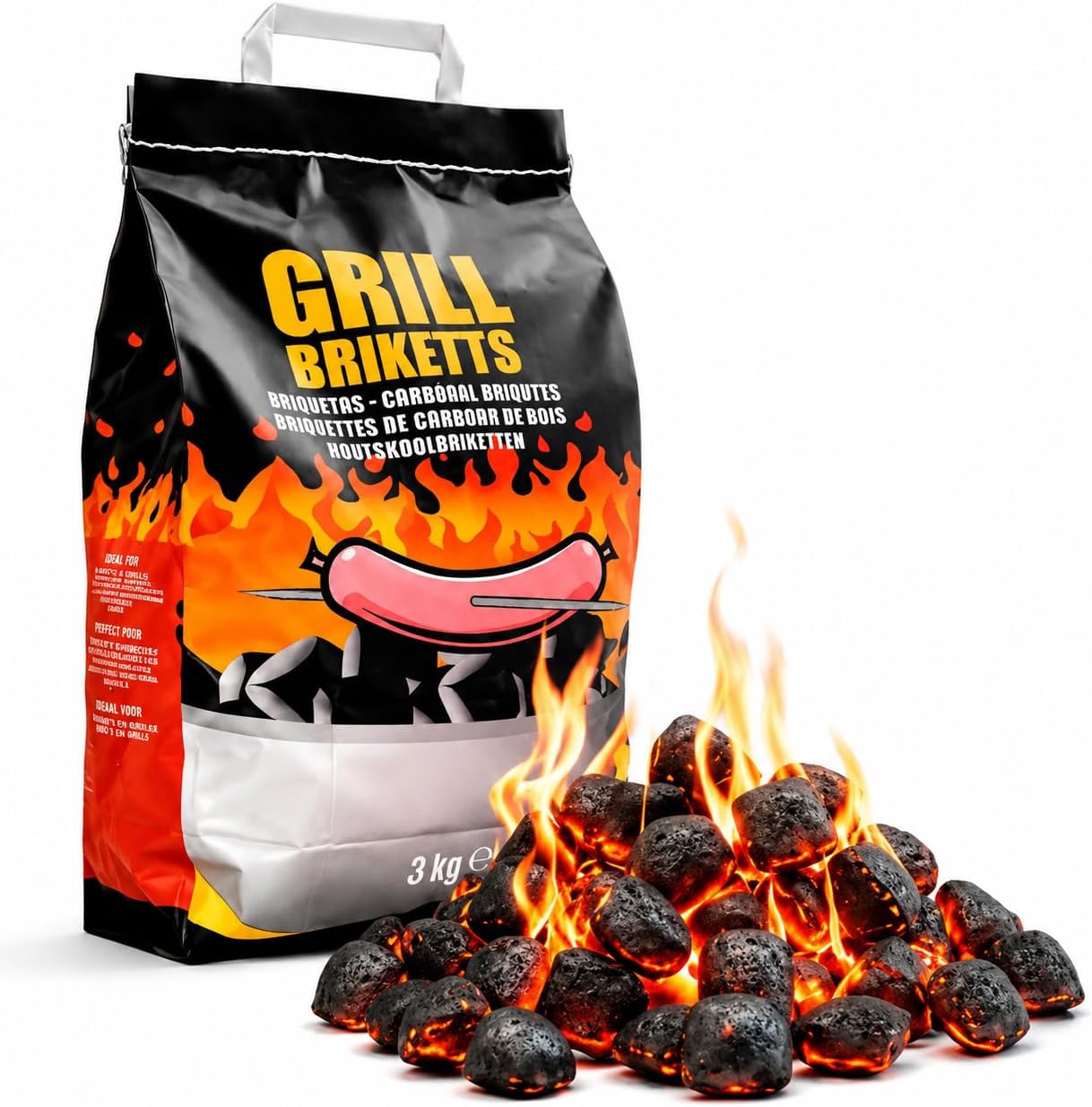 Carbón vegetal 3kg para barbacoas